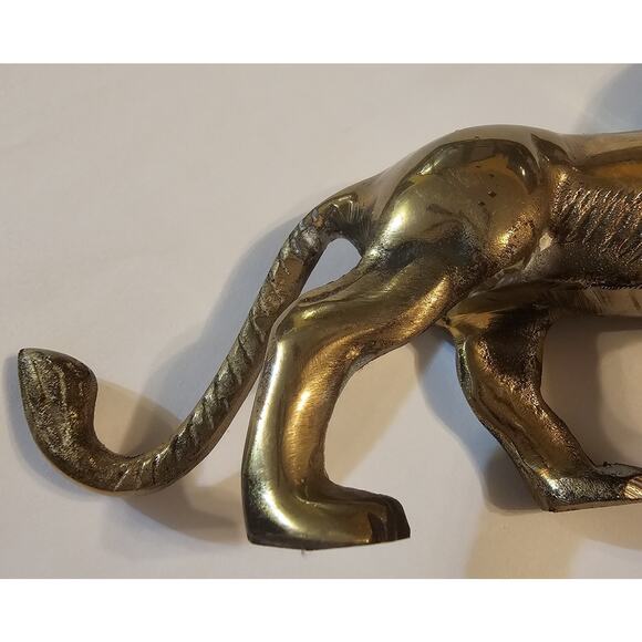 Solid BRASS Roaring Prowling Hungry LION Mid-century Vintage 9 Inches - Picture 4 of 8